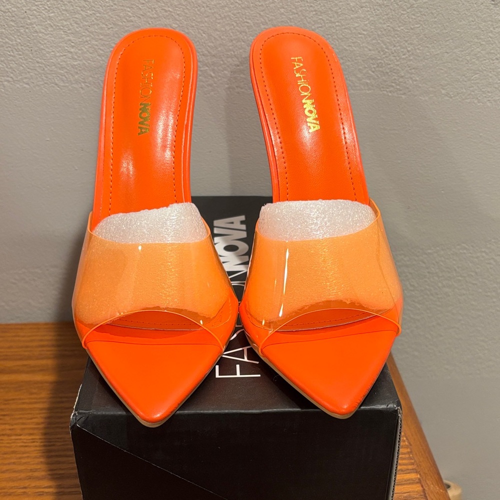 Fashion Nova Miann Orange Heels